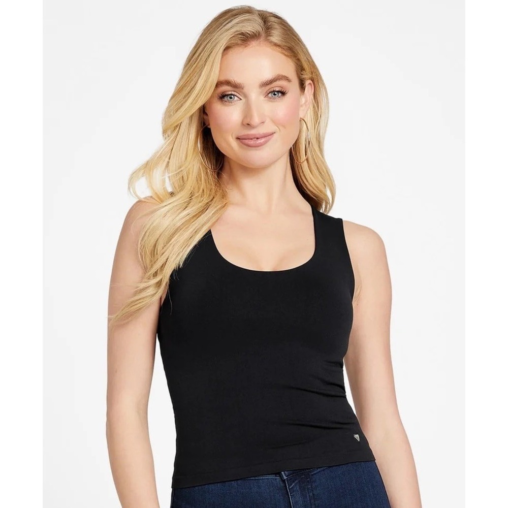 GUESS MELINA BLACK SOLID TANK NWT Size XS/S